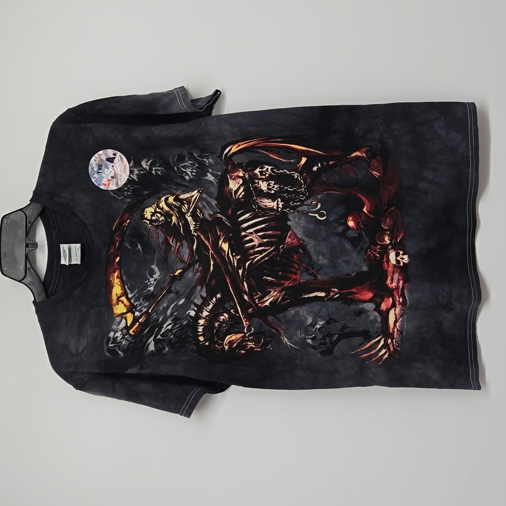 Delta Pro Weight Gothic Skeleton Horseback Reaper Mens Graphic Tee T-Shirt M